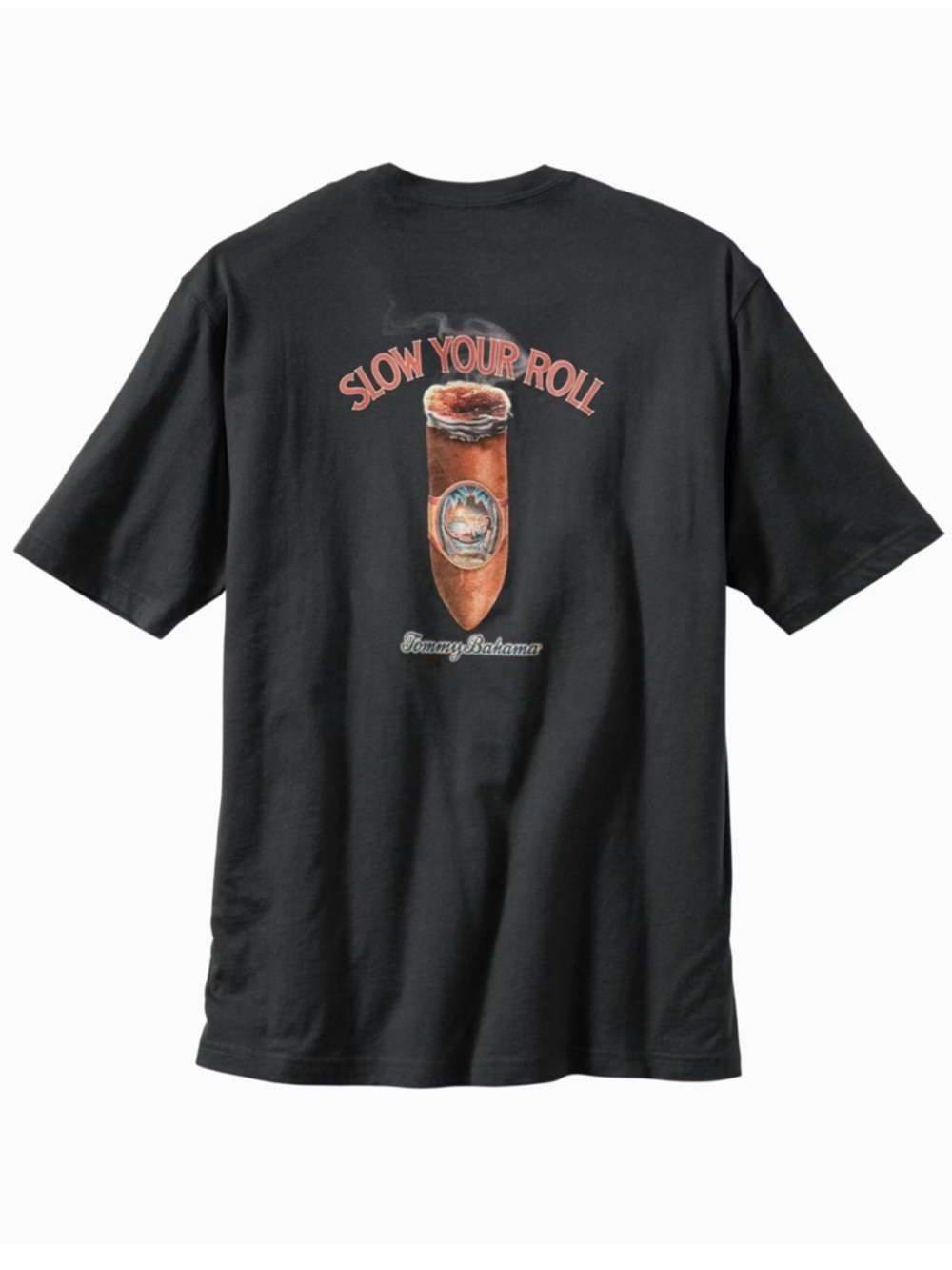 Tommy Bahama Black Short-Sleeve 'Slow Your Roll' Graphic Tee